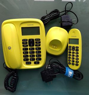 摩托羅拉家居無線子母機Motorola Corded and Cordless Telephone Set Yellow